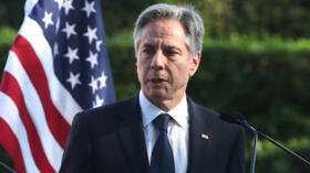 US Secretary of State Antony Blinken is seen at a press conference at Queensland Government House in Brisbane on July 29, 2023.